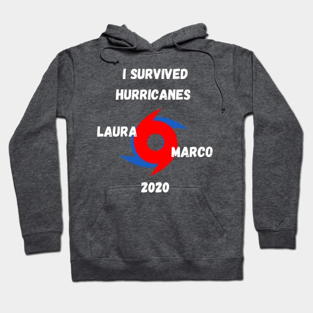 I Survived Hurricanes Laura & Marco 2020 Funny Weather Hoodie by Lone Wolf Works